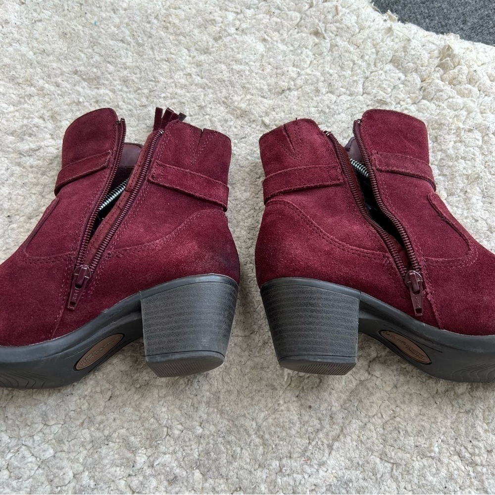 Earth Origins by EARTH "Tori" Merlot Suede Ankle Western Boho Booties Size 7M - Picture 6 of 12